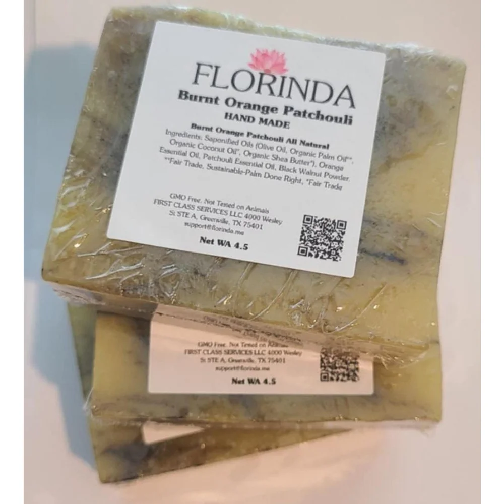 Florinda Beauty Burnt Orange Patchouli Handmade Soap